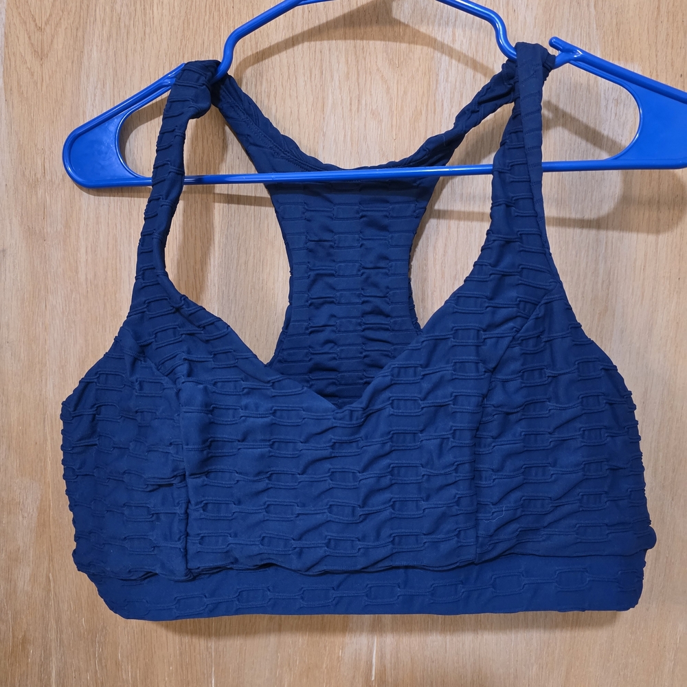 Lola Getts Active Deep Blue Textured Sports Bra